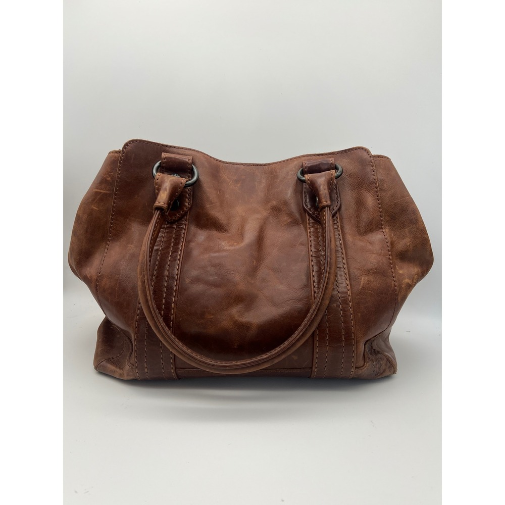 EUC! FRYE Melissa Tote OS Cognac Leather Shoulder Bag Brown